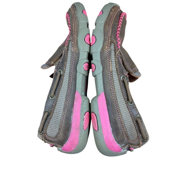 EUC Twisted X Brown and Pink Women's Breast Cancer Awareness Loafers Sz 5.5 - Picture 4 of 7
